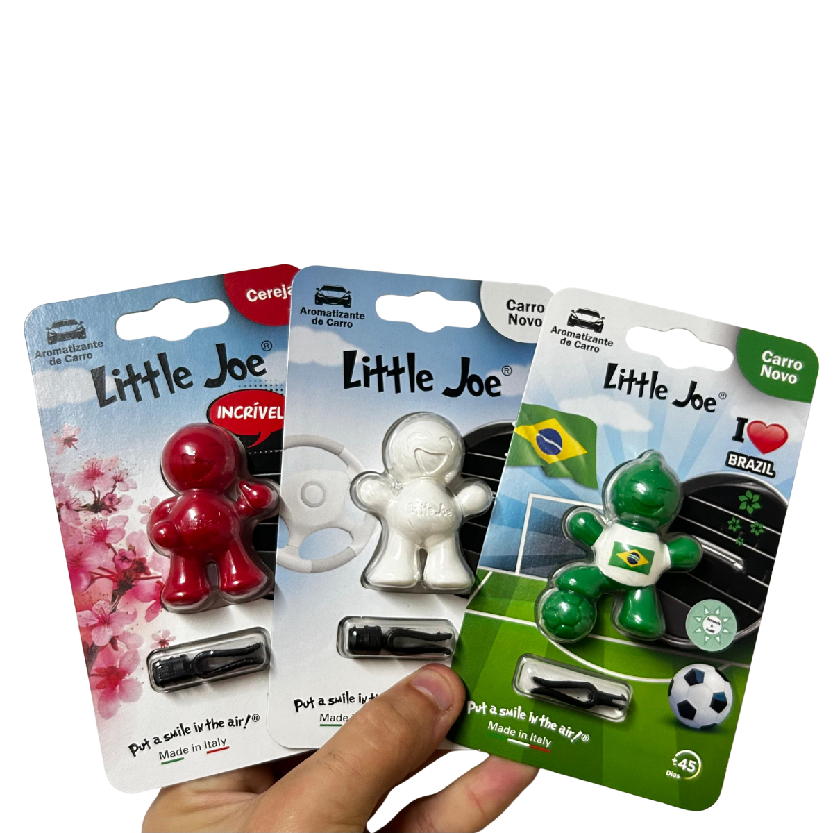Kit Aromatizador Litte Joe Jogador + Little Joe Up Cereja + Little Joe Carro Novo