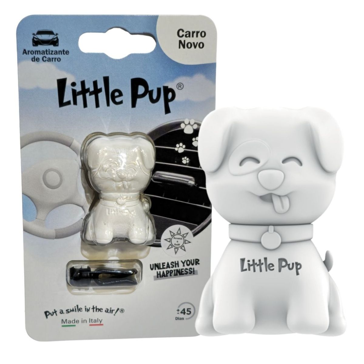Kit Aromatizador Little Pup Carro Novo + Little Joya Blueberry +  Little Joya Algodão-Doce