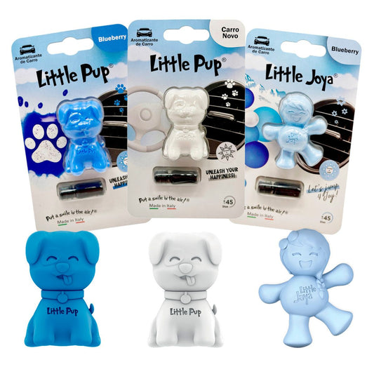 Kit Aromatizador Little Pup Blueberry + Little Pup Carro Novo + Little Joya Blueberry